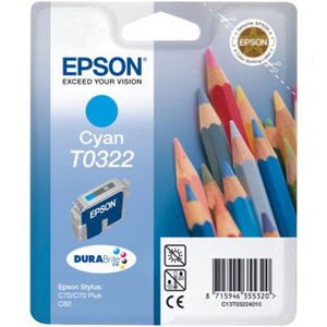 Epson T0322 (Zonder verpakking) cyaan (C13T03224010) - Inktcartridge - Origineel