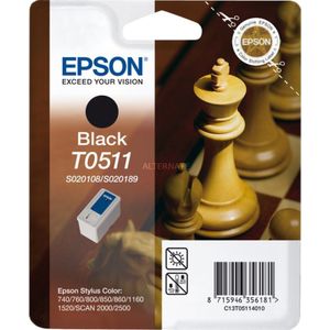 Epson T0511 (Zonder verpakking) zwart (C13T05114010) - Inktcartridge - Origineel