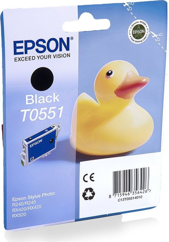 Epson Duck T0551 inktcartridge 1 stuk(s) Origineel Zwart