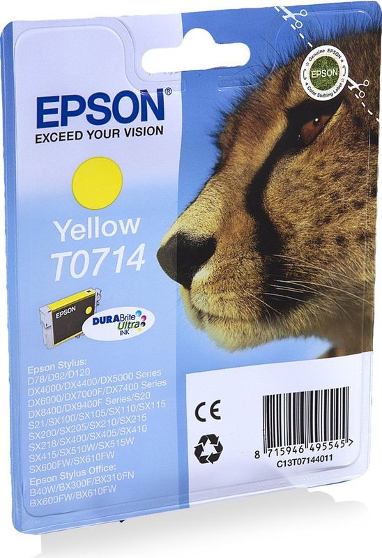 Epson Cheetah T0714 inktcartridge 1 stuk(s) Origineel Geel