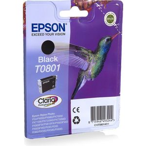 Epson - T0801 - Inktcartridge - Zwart - Origineel - Blisterverpakking