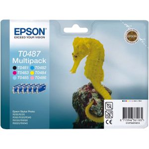 Epson T0487 multipack zwart en kleur (C13T04874010) - Inktcartridge - Origineel