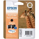Epson T0711H twin pack (Anders Kapotte verpakking) zwart (C13T07114H10) - Inktcartridge - Origineel Hoge Capaciteit