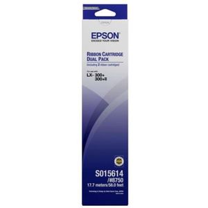 Epson SIDM Black Ribbon Cartridge for LX-300/+/II/4xx/8xx, FX-8xx, Dualpack (C13S015614), LX-300/+/II/4XX/8XX, FX-8XX, Schwarz, 9-polig, Schwarz, China, Epson