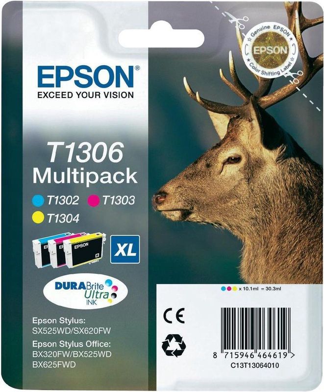 Epson Stag T1306 DURABrite Ultra Ink inktcartridge 1 stuk(s) Origineel Cyaan, Magenta, Geel