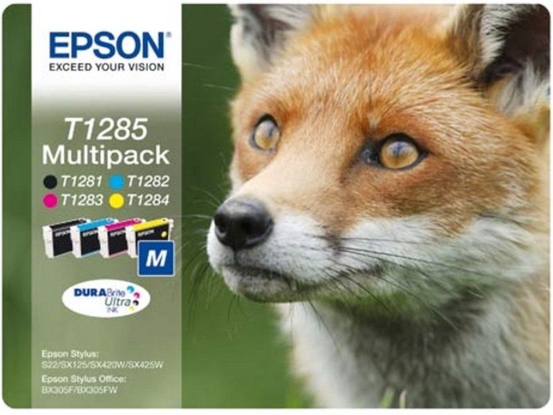 Epson Fox T1285 inktcartridge 1 stuk(s) Origineel Zwart, Cyaan, Magenta, Geel