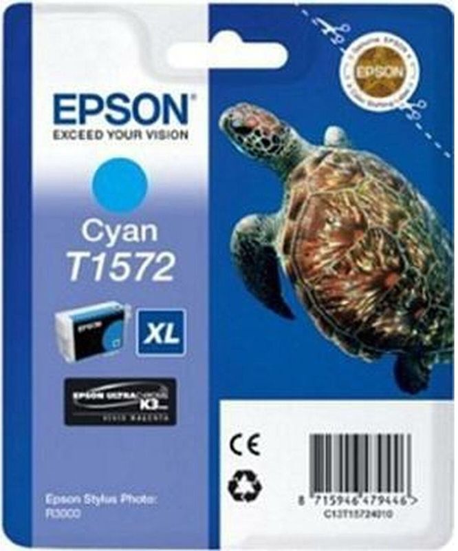 Epson Turtle T1572 inktcartridge 1 stuk(s) Origineel Hoog (XL) rendement Cyaan