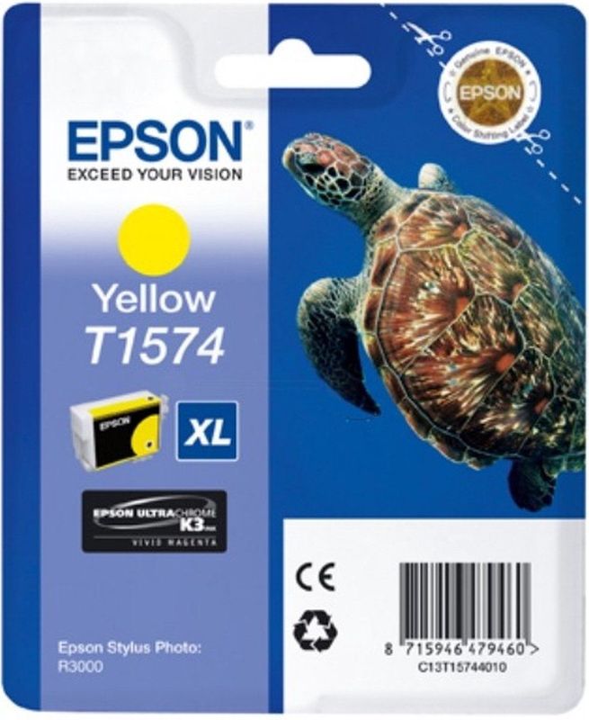 Epson Turtle T1574 inktcartridge 1 stuk(s) Origineel Hoog (XL) rendement Geel