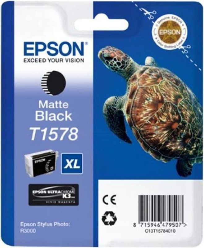 Epson Turtle T1578 inktcartridge 1 stuk(s) Origineel Hoog (XL) rendement Mat Zwart