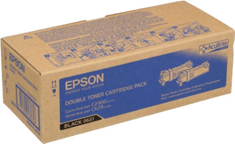 Epson C2900 twinpack zwart (C13S050631) - Toners - Origineel