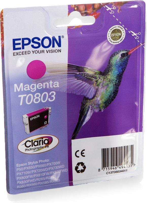 Epson T0803 (Transport schade) magenta (C13T08034011) - Inktcartridge - Origineel