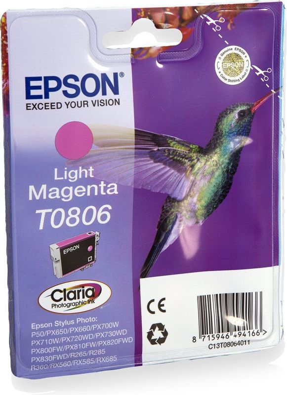 Epson Hummingbird T0806 inktcartridge 1 stuk(s) Origineel Lichtmagenta