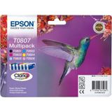 Epson T0807 - Inktcartridge / Zwart / Cyaan / Magenta / Geel / Licht Magenta / Licht Cyaan