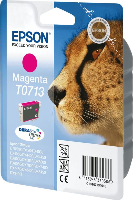 Epson T0713 (MHD 18) magenta (C13T07134012) - Inktcartridge - Origineel Hoge Capaciteit