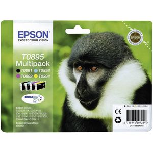 Epson Monkey T0895 inktcartridge 1 stuk(s) Origineel Zwart, Cyaan, Magenta, Geel