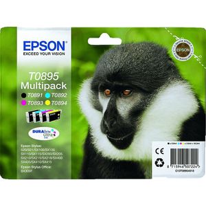 Epson T0895 Zwart - Cyan Magenta Geel (c13t08954020)