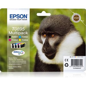 Inktpatroon Epson T0895 multipack zwart + 3 kleuren (origineel)