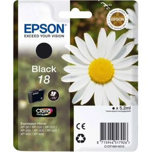 Epson 18 zwart (C13T18014012) - Inktcartridge - Origineel