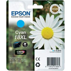 Epson T1812 nr. 18XL inkt cartridge cyaan hoge capaciteit (origineel)