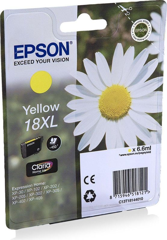 Epson Daisy C13T18144010 inktcartridge 1 stuk(s) Origineel Hoog (XL) rendement Geel