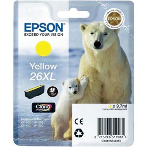 Epson T2634 nr. 26XL inkt cartridge geel hoge capaciteit (origineel)
