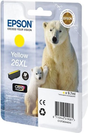 Epson 26XL (T2634) inktcartridge geel hoge capaciteit (origineel)