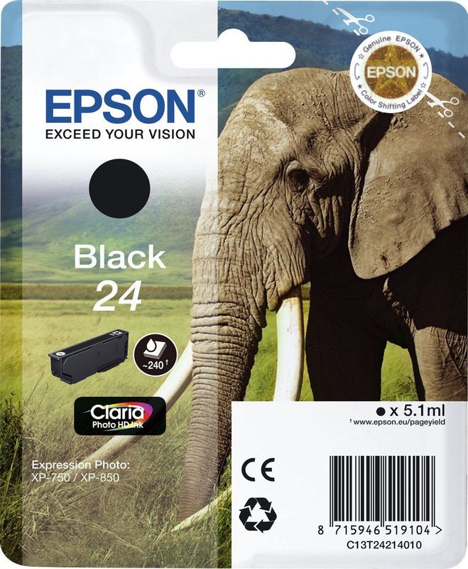 Epson - C13T2421401024 - Inktcartridge Zwart - 51 ml - 360 Pagina's