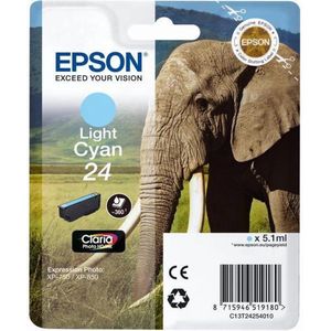 Epson - 24 - Inktcartridge - Licht Cyaan - Geschikt voor Diverse Printers