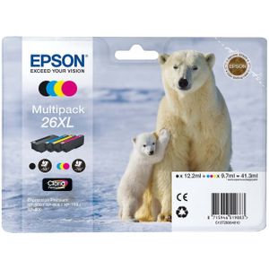 Epson 26XL Multipack zwart en kleur (C13T26364010) - Inktcartridge - Origineel Hoge Capaciteit