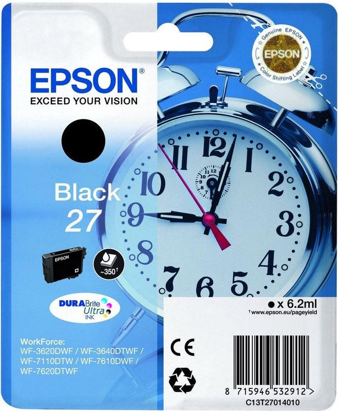 Epson Alarm clock 27 DURABrite Ultra inktcartridge 1 stuk(s) Origineel Normaal rendement Zwart