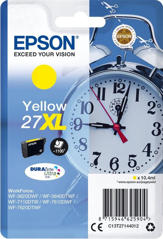 Epson Alarm clock C13T27144012 inktcartridge 1 stuk(s) Origineel Hoog (XL) rendement Geel