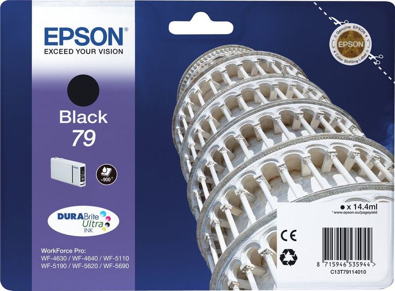Epson Tower of Pisa 79 inktcartridge 1 stuk(s) Origineel Normaal rendement Zwart