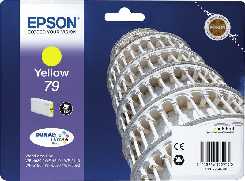 Epson Tower of Pisa 79 inktcartridge 1 stuk(s) Origineel Normaal rendement Geel