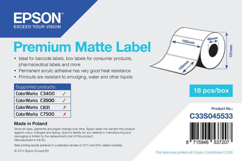 Epson Premium Matte Label Wit
