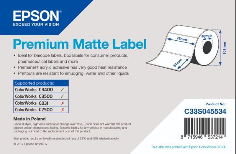 Epson Premium Matte Label Wit