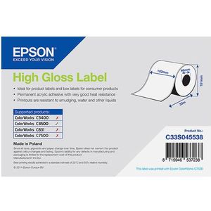 Epson C33S045538 high gloss doorlopende labelrol 102 mm x 33 m (origineel)