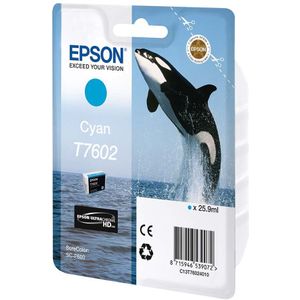 Epson T7602 inktcartridge cyaan (origineel)