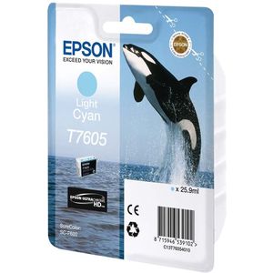 Epson T7605 inktcartridge licht cyaan (origineel)