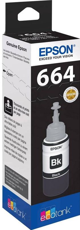 Epson 664 (T6641) inktfles zwart (origineel)