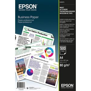 Epson Business Paper - A4 (210 x 297 mm) - 80 g/m² - 500 vel(len) gewoon papier - voor EcoTank ET-2850, 2851, 2856, 4850, L6460, L6490; WorkForce Pro RIPS WF-C879, WF-C5790