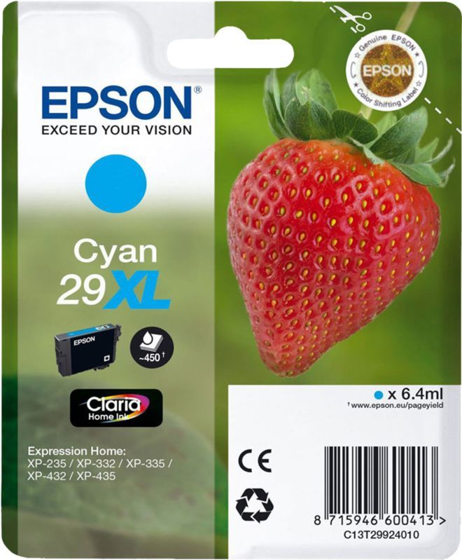 Epson 29XL (T2992) inktcartridge cyaan hoge capaciteit (origineel)
