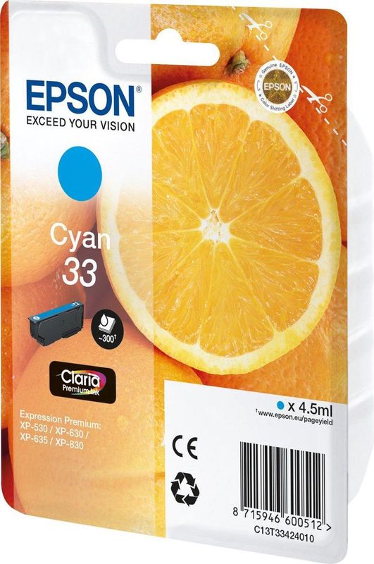 Epson Oranges C13T33424010 inktcartridge 1 stuk(s) Origineel Cyaan