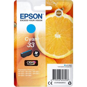 Epson - 33 (T3342) Inktcartridge - Cyaan - Origineel - 4,5 ml