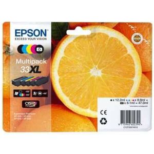 Epson 33XL multipack (Opruiming 5 x 1-pack los) zwart en kleur (C13T33574011) - Inktcartridge - Origineel Hoge Capaciteit