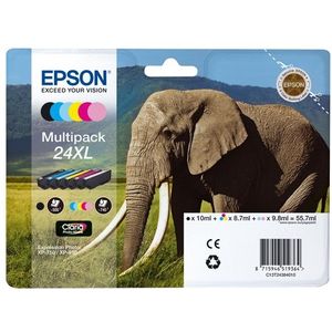 Inktcartridge Epson 24XL (T2438) multipack 6 kleuren hoge capaciteit (origineel)