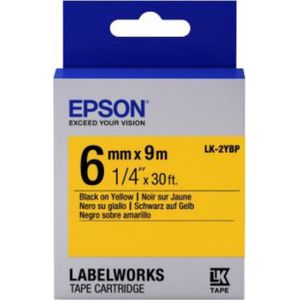 Epson LK-2YBP tape zwart op pastel geel  6 mm (origineel)