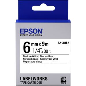 Epson LK-2WBN standard tape zwart op wit 6mm (origineel)