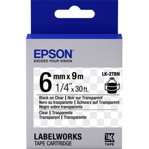 Epson LK-2TBN tape zwart op transparant 6mm (origineel)