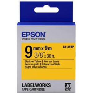 Epson LK-3YBP tape zwart op pastel geel 9 mm (origineel)