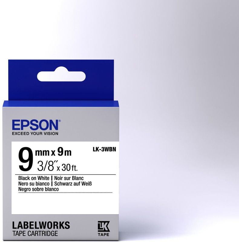 Epson LK-3WBN labelprinter-tape Zwart op wit